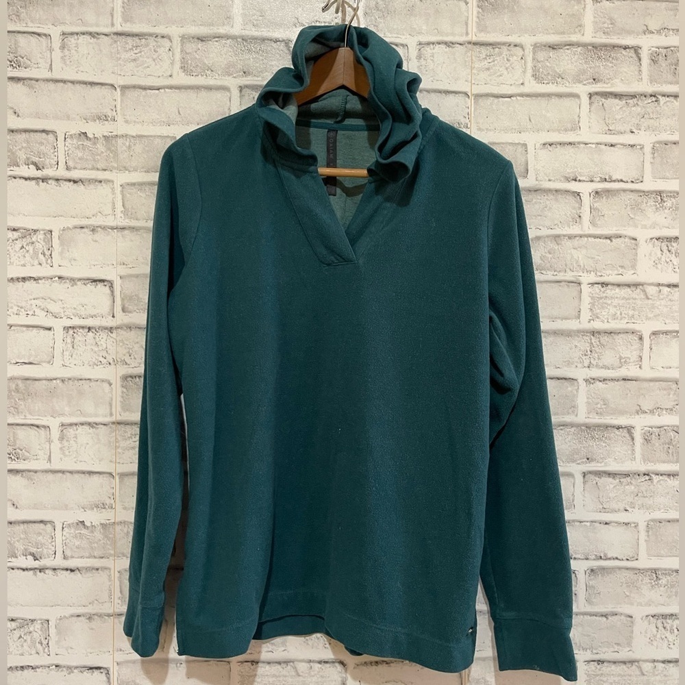 Women’s GAIAM Teal fleece style Hooded long sleeve sweatshirt Size Medium
